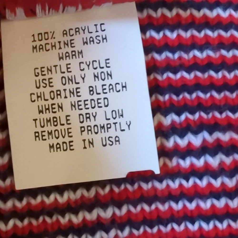 USA patriotic stars and stripes winter scarf